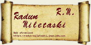Radun Miletaški vizit kartica